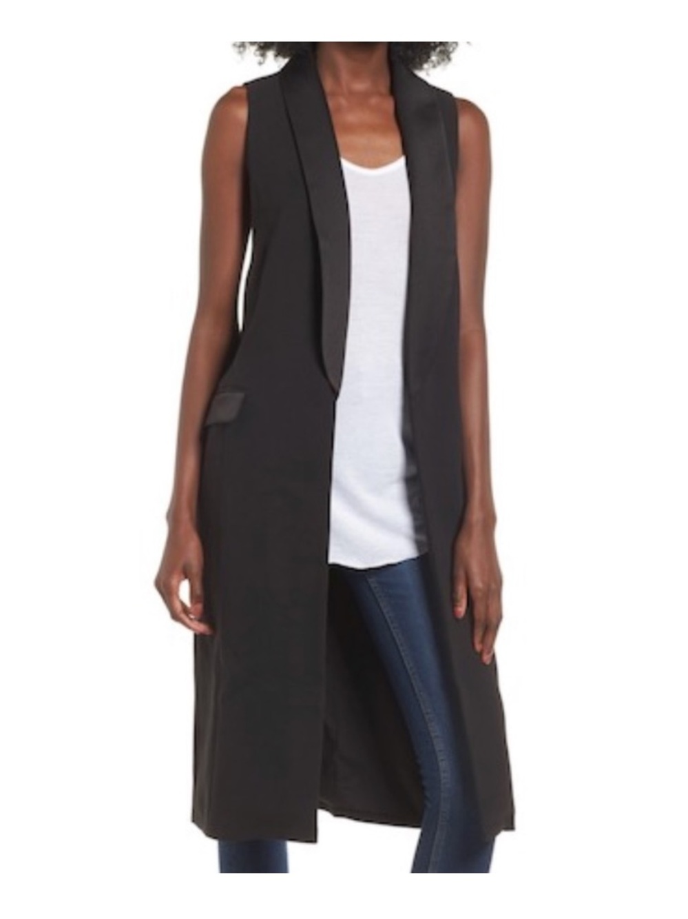 Leith Sleeveless Tuxedo Jacket